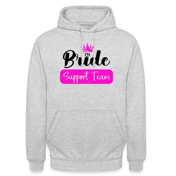 bride support team - Unisex Hoodie - Hellgrau meliert - Vorne - Alina (178cm) & Michal (187cm)