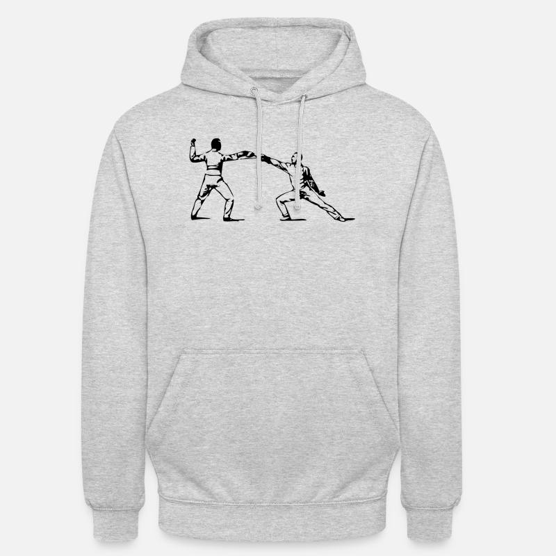 Escrime épée fleurette parade samurai9 - Sweat-shirt à capuche unisexe - gris clair chiné