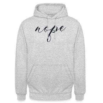 Nope - Einfach mal Nein sagen! - Unisex Hoodie - Hellgrau meliert - Vorne - Alina (178cm) & Michal (187cm)