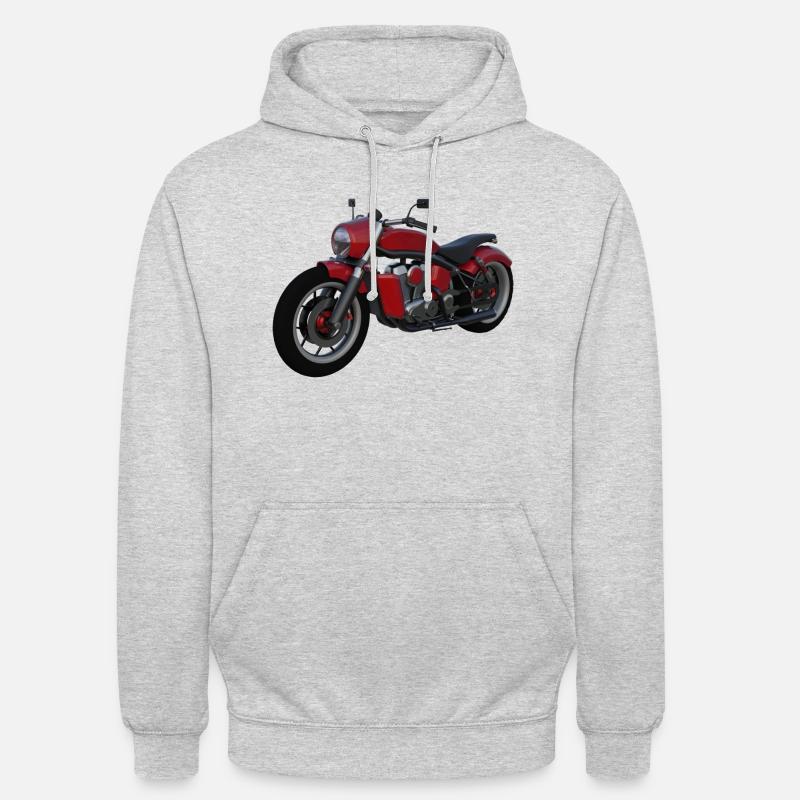 motocyclette - Sweat-shirt à capuche unisexe - gris clair chiné