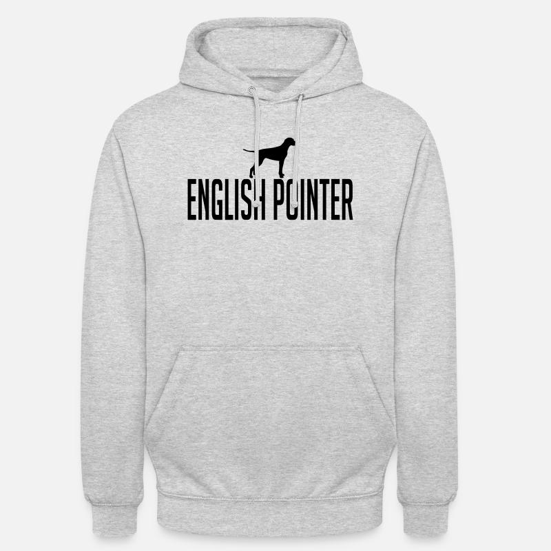 POINTER ANGLAIS race de chien - Sweat-shirt à capuche unisexe - gris clair chiné