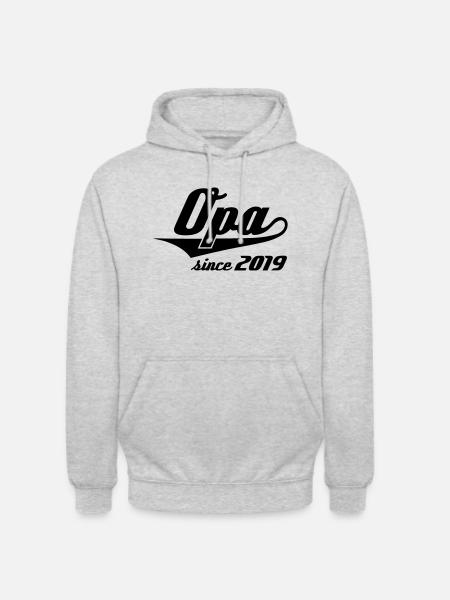 Opa since 2019 Swash - Unisex Hoodie - Hellgrau meliert