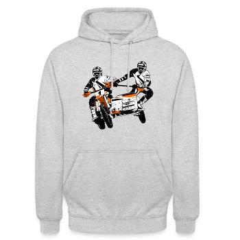 Sidecarcross - sidecar moto cross - Unisex Hoodie - light heather grey - Front - Alina (178cm) & Michal (187cm)