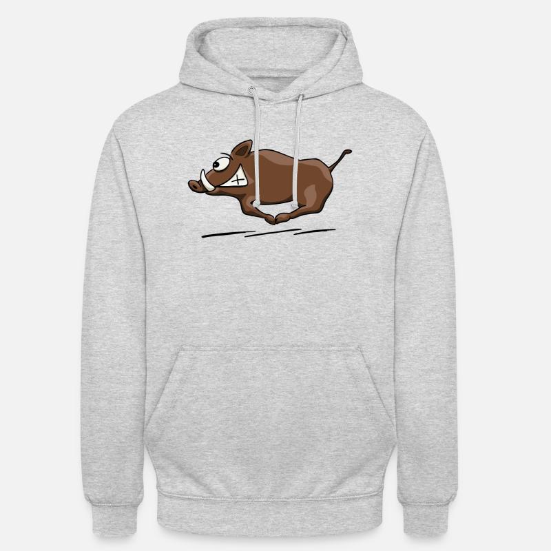 Wildschwein sauwild - Unisex Hoodie - Hellgrau meliert