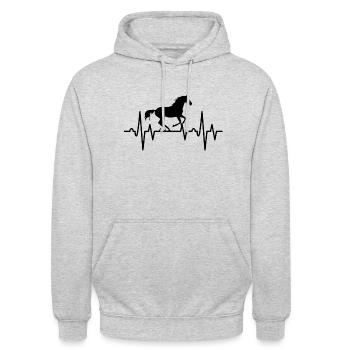 Battement de coeur - Sweat-shirt à capuche unisexe - gris clair chiné - Devant - Alina (178cm) & Michal (187cm)