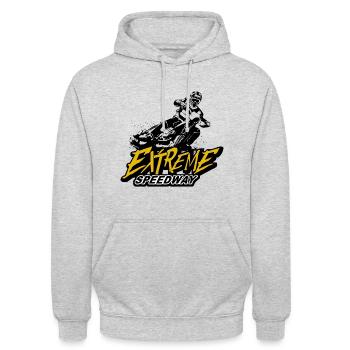Speedway - Motorcycle Speedway - Unisex Hoodie - Hellgrau meliert - Vorne - Alina (178cm) & Michal (187cm)