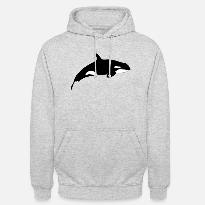 Orca - Wal - Killerwal - Unisex Hoodie - Hellgrau meliert