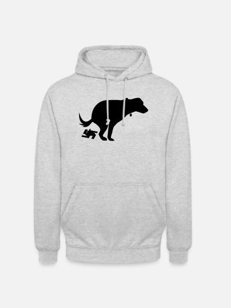 Pooping Dog 2 - Unisex Hoodie - light heather grey