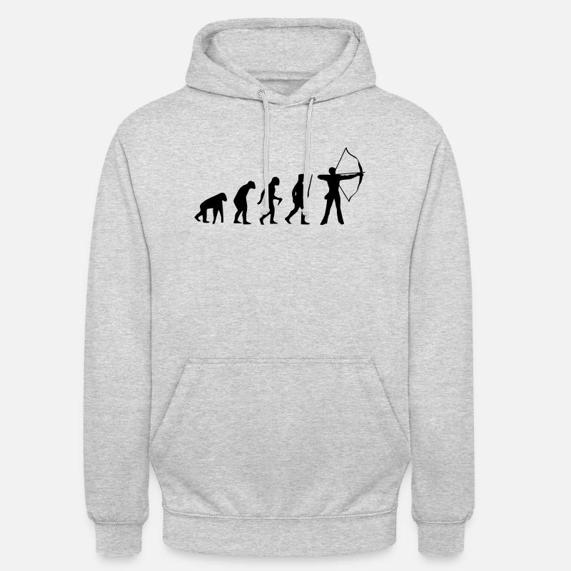 TIR À L’ARC ÉVOLUTION ! - Sweat-shirt à capuche unisexe - gris clair chiné