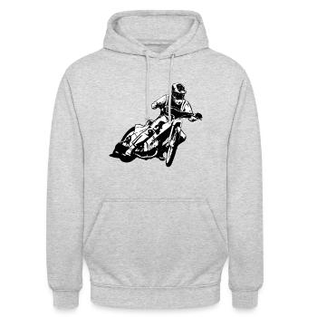 Speedway - Moto Speedway - Sweat-shirt à capuche unisexe - gris clair chiné - Devant - Alina (178cm) & Michal (187cm)
