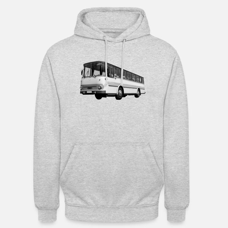 Fleischer Bus Gera DDR Ostalgie Oldtimer - Sweat-shirt à capuche unisexe - gris clair chiné