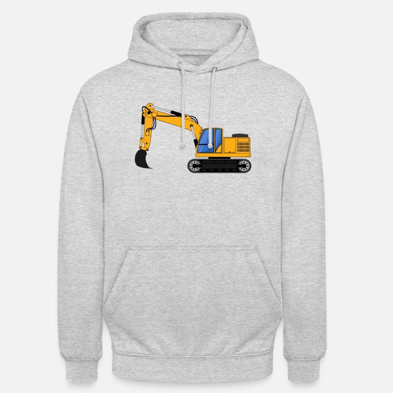 Grävmaskin Grävmaskin - Luvtröja unisex - ljusgråmelerad