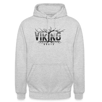 Viking Roots T-shirt Vintage Homme - Sweat-shirt à capuche unisexe - gris clair chiné - Devant - Alina (178cm) & Michal (187cm)