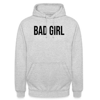 Bad Girl - Unisex Hoodie - light heather grey - Front - Alina (178cm) & Michal (187cm)