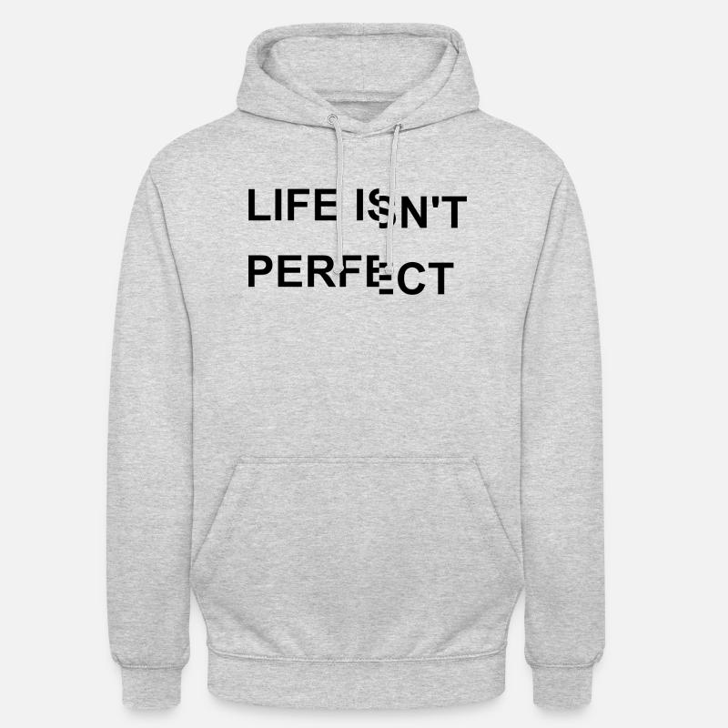 La vie n’est pas parfaite - Sweat-shirt à capuche unisexe - gris clair chiné