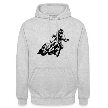 Speedway - Motorcycle Speedway - Unisex Hoodie - Hellgrau meliert - Vorne - Alina (178cm) & Michal (187cm)