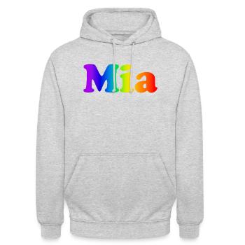 Mia - Unisex Hoodie - Hellgrau meliert - Vorne - Alina (178cm) & Michal (187cm)