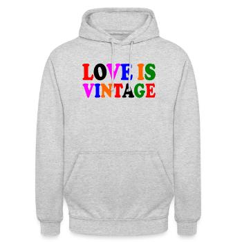 Love is vintage - Unisex Hoodie - Hellgrau meliert - Vorne - Alina (178cm) & Michal (187cm)