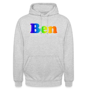 Ben - Unisex Hoodie - Hellgrau meliert - Vorne - Alina (178cm) & Michal (187cm)