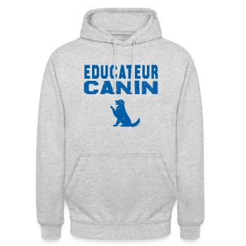Educateur Canin - Sweat-shirt à capuche unisexe - gris clair chiné - Devant - Alina (178cm) & Michal (187cm)