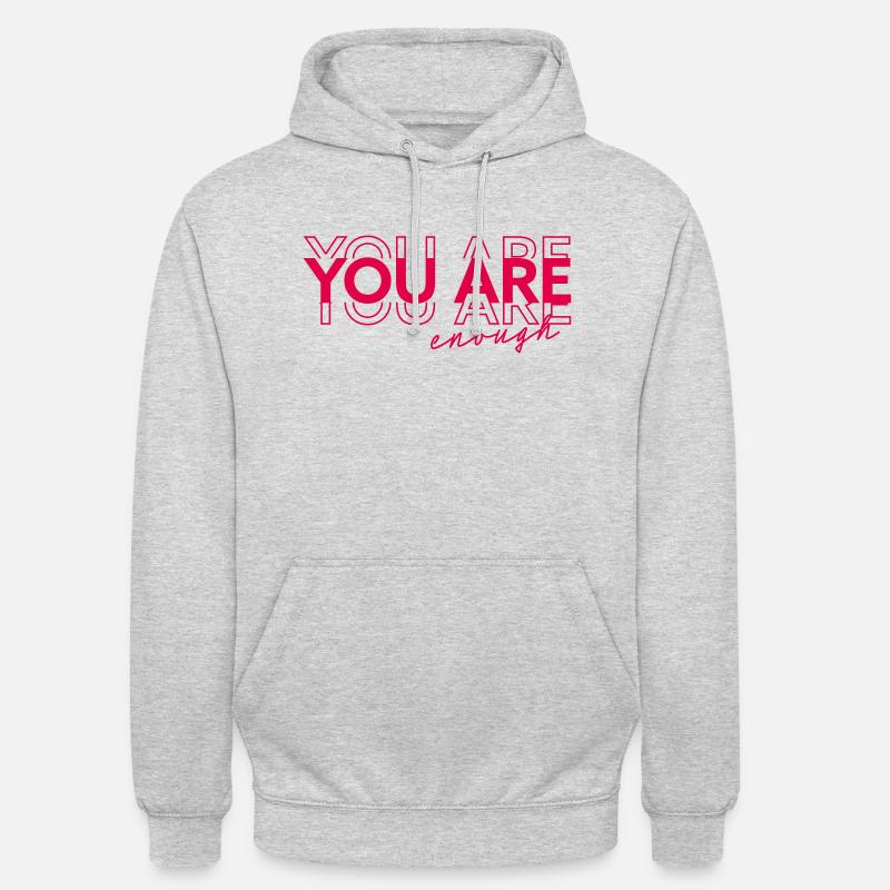 Eres suficiente - Sudadera con capucha unisex - gris claro jaspeado