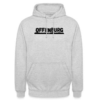 Offenburg - Unisex Hoodie - Hellgrau meliert - Vorne - Alina (178cm) & Michal (187cm)