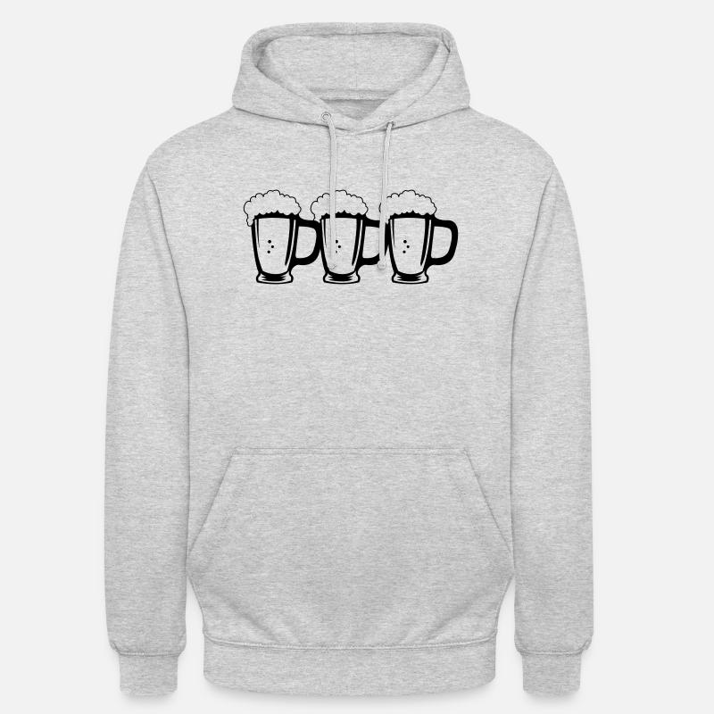 Biergläser - Unisex Hoodie - Hellgrau meliert