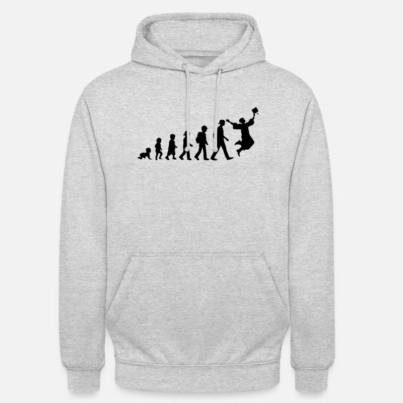 Evolution Schulkind Abiturient - Unisex Hoodie - Hellgrau meliert