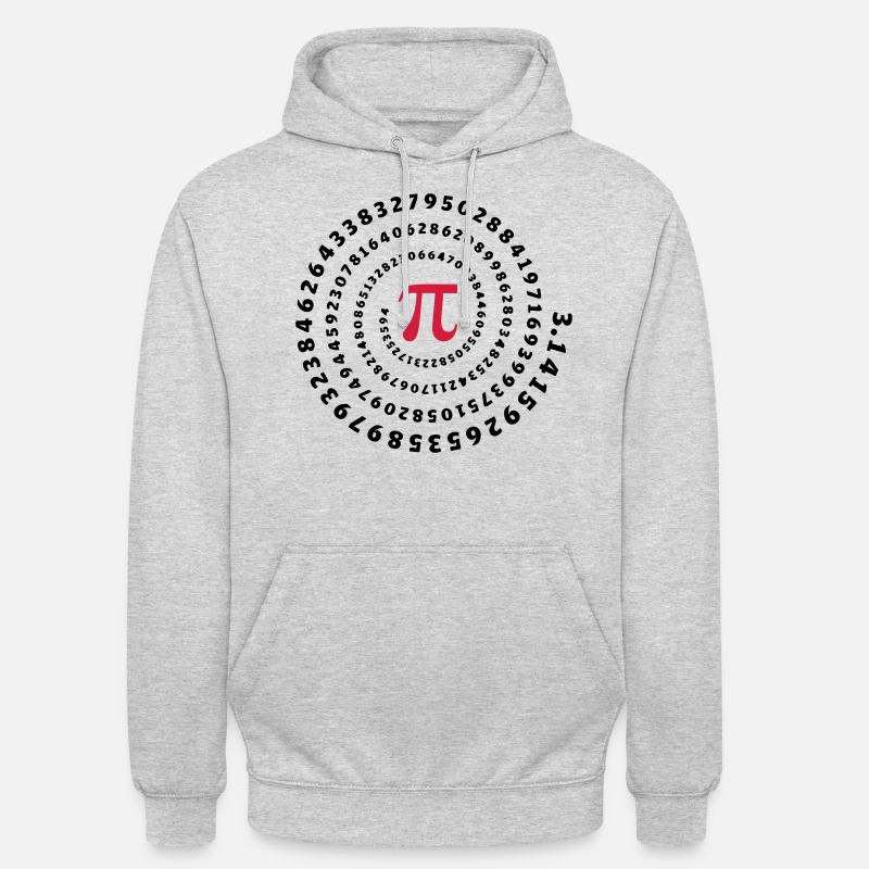 pi mathématiques π science spirale sans fin - Sweat-shirt à capuche unisexe - gris clair chiné