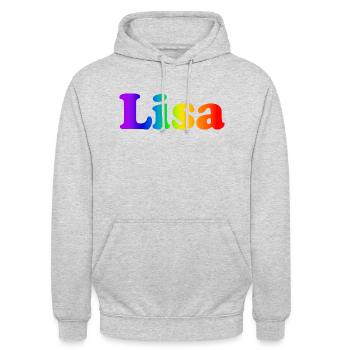 Lisa - Sweat-shirt à capuche unisexe - gris clair chiné - Devant - Alina (178cm) & Michal (187cm)