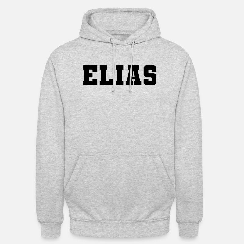 Nom - Elias - Sweat-shirt à capuche unisexe - gris clair chiné