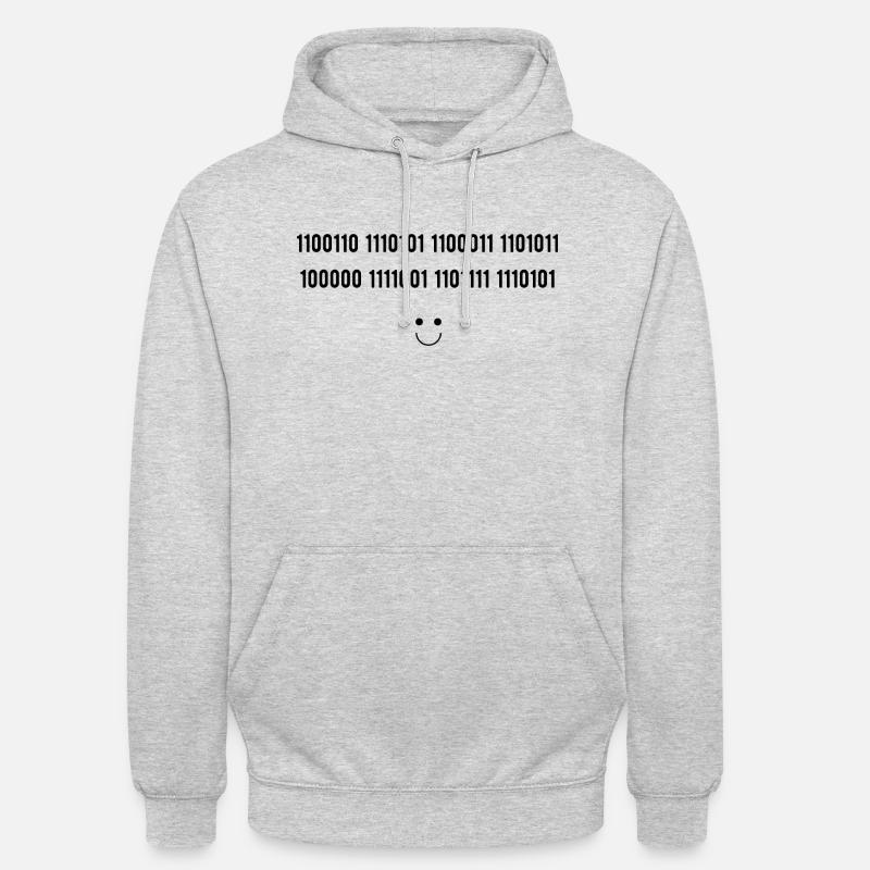 Secret Code - Sweat-shirt à capuche unisexe - gris clair chiné