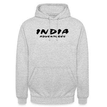 India - Unisex Hoodie - light heather grey - Front - Alina (178cm) & Michal (187cm)