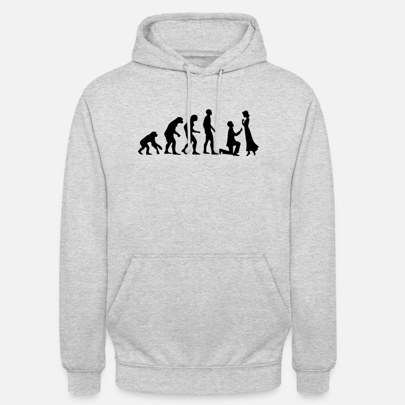 ÉVOLUTION DU MARIAGE ! - Sweat-shirt à capuche unisexe - gris clair chiné