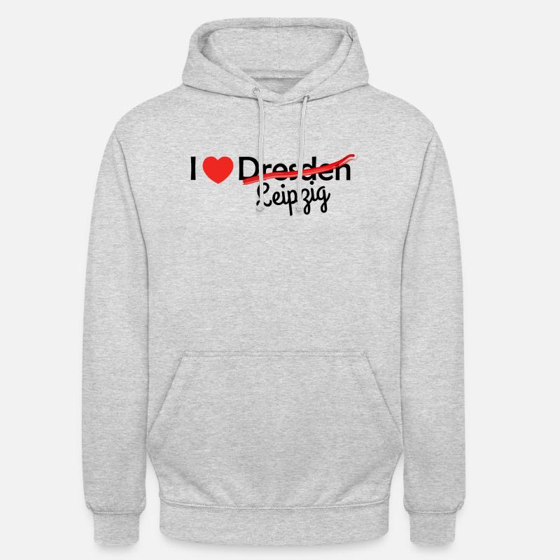 Leipzig! - Sweat-shirt à capuche unisexe - gris clair chiné