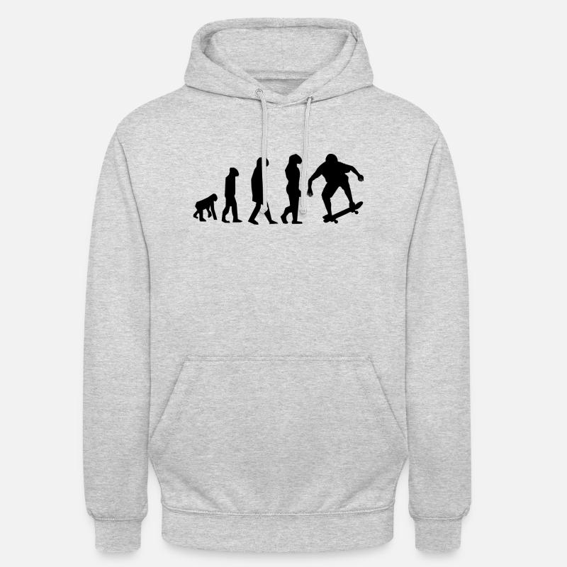 évolution skate - Sweat-shirt à capuche unisexe - gris clair chiné