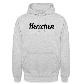 Herzchen - Unisex Hoodie - Hellgrau meliert - Vorne - Alina (178cm) & Michal (187cm)