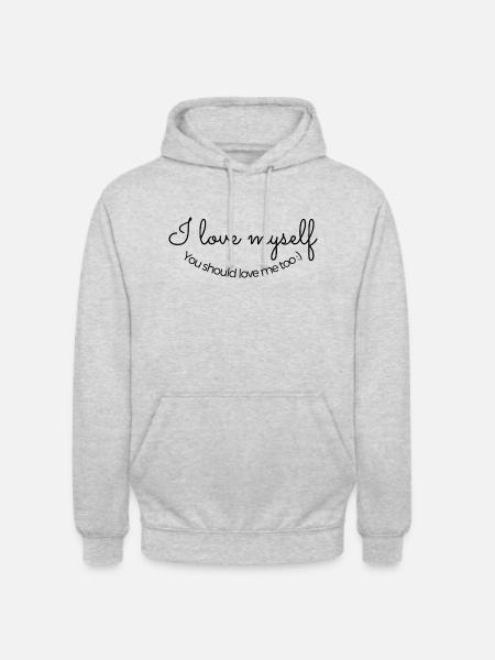 I love myself - Unisex Hoodie - Hellgrau meliert