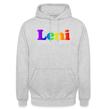 Leni - Unisex Hoodie - Hellgrau meliert - Vorne - Alina (178cm) & Michal (187cm)