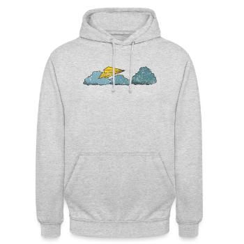 Paper airplane above the clouds - Unisex Hoodie - light heather grey - Front - Alina (178cm) & Michal (187cm)