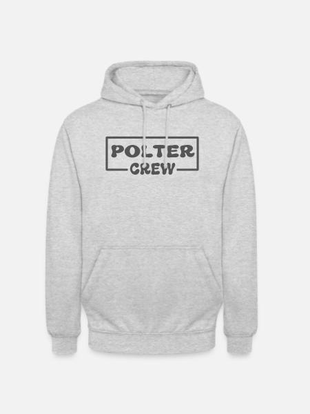 Polter Crew - Unisex Hoodie - Hellgrau meliert