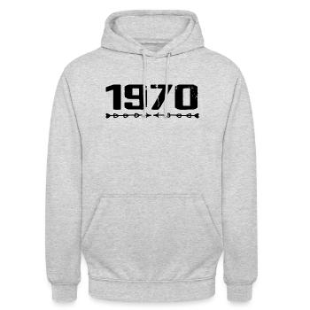 1970 Retro 1970 Birthday 1970 Vintage 1970 - Unisex Hoodie - light heather grey - Front - Alina (178cm) & Michal (187cm)
