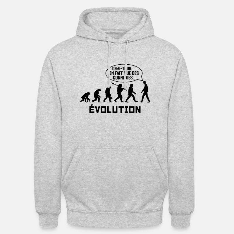 évolution - Sweat-shirt à capuche unisexe - gris clair chiné