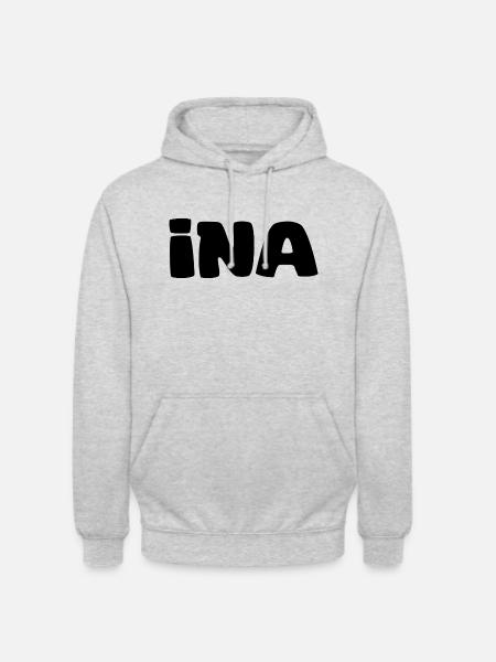 Name - Ina - Unisex Hoodie - Hellgrau meliert