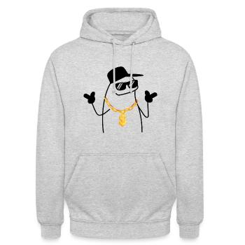 Mème bling bling - Sweat-shirt à capuche unisexe - gris clair chiné - Devant - Alina (178cm) & Michal (187cm)