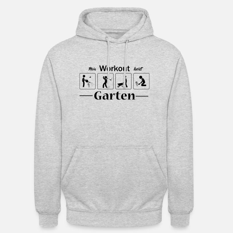 Garten Gartenarbeit workout - Unisex Hoodie - Hellgrau meliert