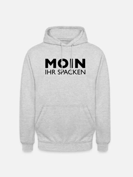 Moin, ihr Spacken - Unisex Hoodie - Hellgrau meliert