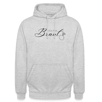 Braut - Unisex Hoodie - Hellgrau meliert - Vorne - Alina (178cm) & Michal (187cm)