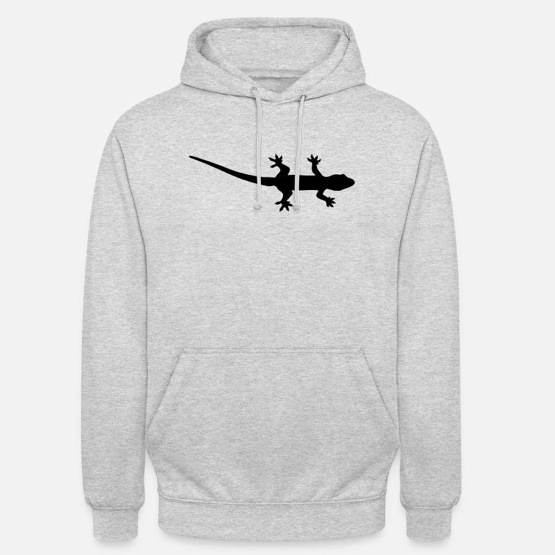 Eidechse Silhouette - Unisex Hoodie - Hellgrau meliert
