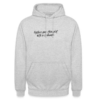 Replace Your Therapist With A Labrador - Unisex Hoodie - light heather grey - Front - Alina (178cm) & Michal (187cm)